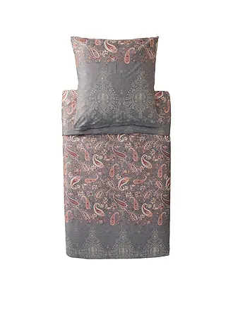 BASSETTI | Satin Bettwäsche  70x90cm / 140x200cm MONNALISA  Gruen | grau